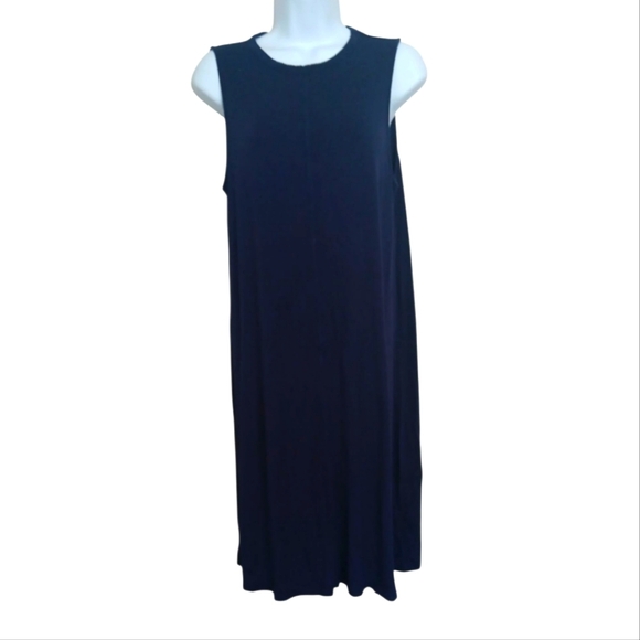Time And Tru Navy Blue Knee Length Sleeveless A-Line Dress Size Medium - Picture 1 of 3